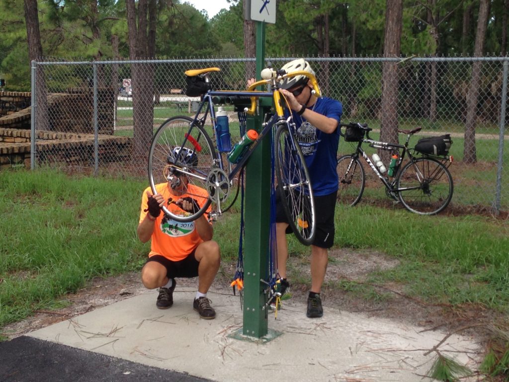 DuoGard Bike Repair Station in use